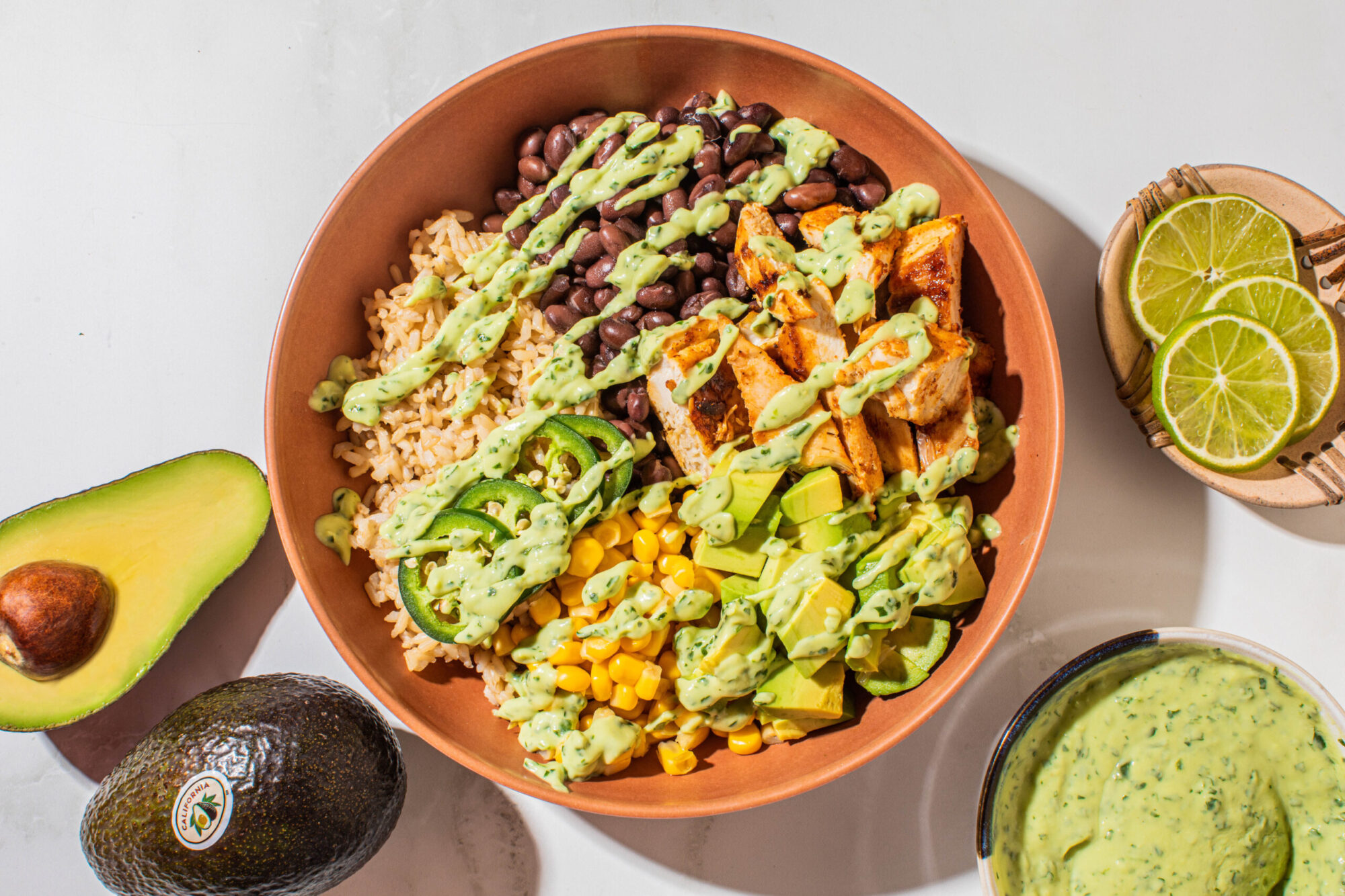 Lemon-Garlic Chicken & Avocado Power Bowl