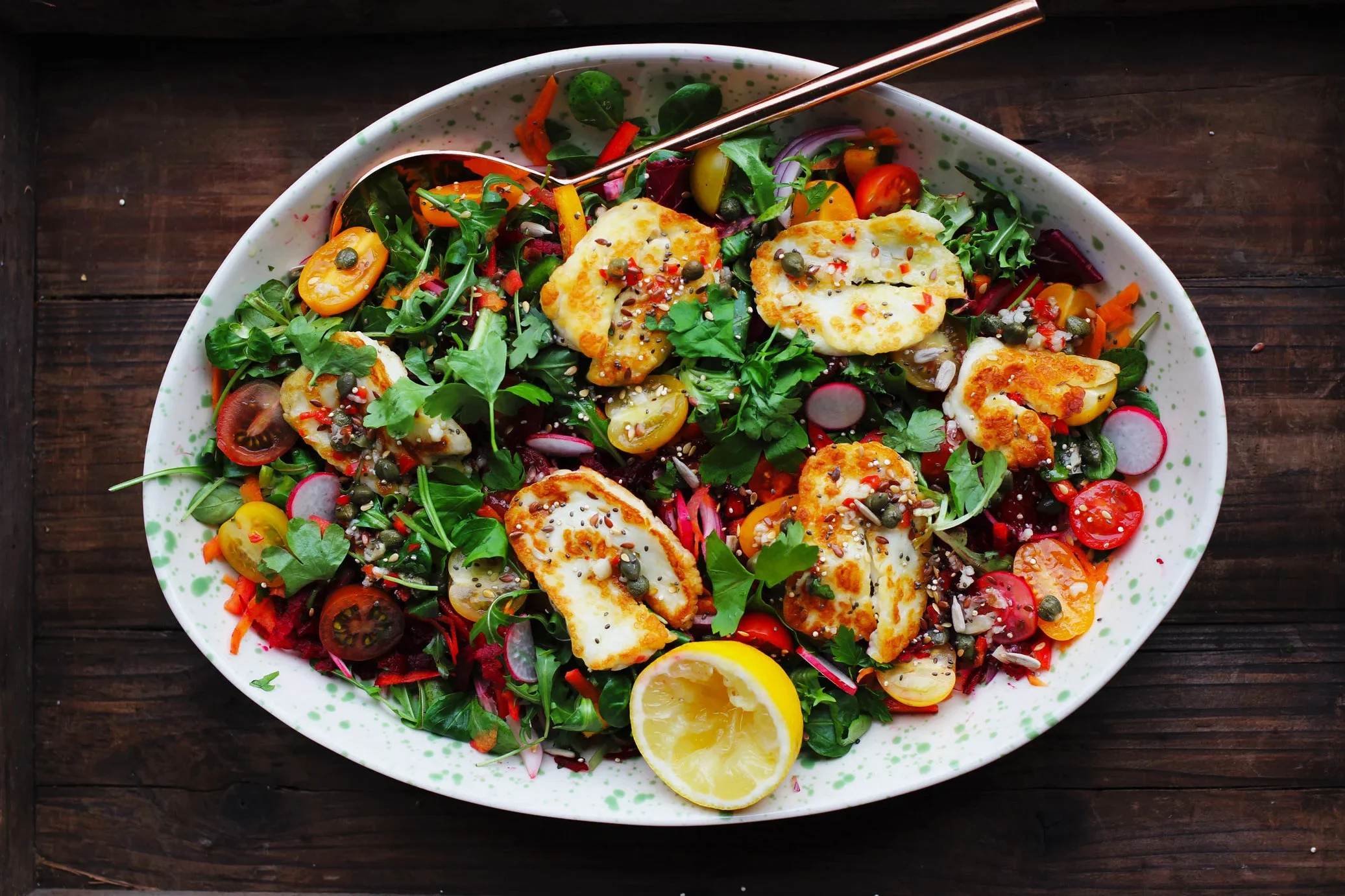 Rainbow Veggie & Halloumi Power Plate